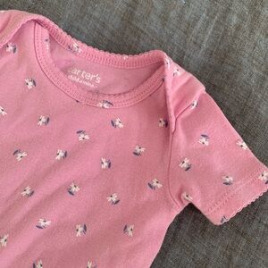 Carter's Pink & White Floral Baby Onesie, 6-9M